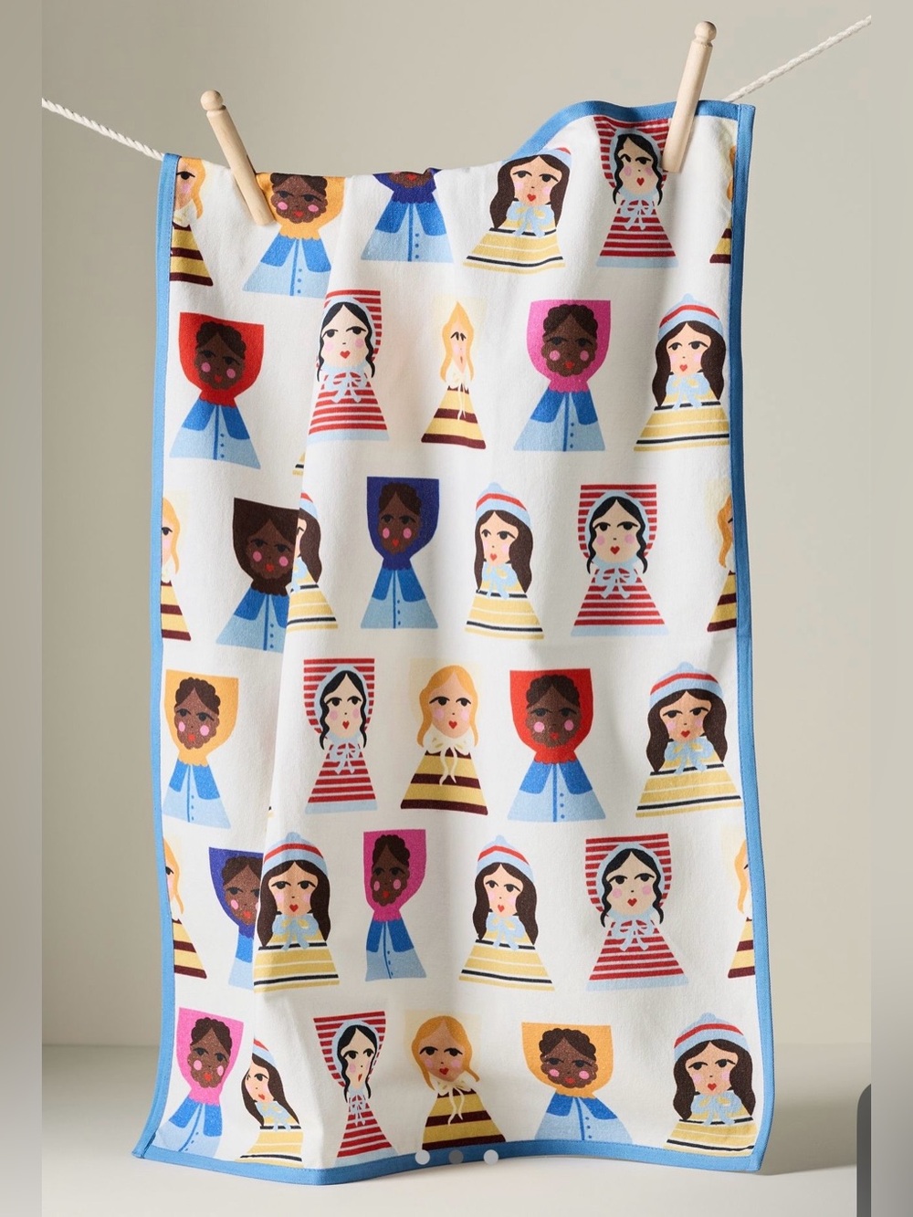 Anthropologie Damson Madder Doll Dish Towel